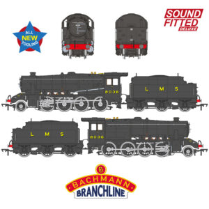 Bachmann 35-225SFX LMS Stanier 8F 8036 LMS Black (Original) Sound Deluxe