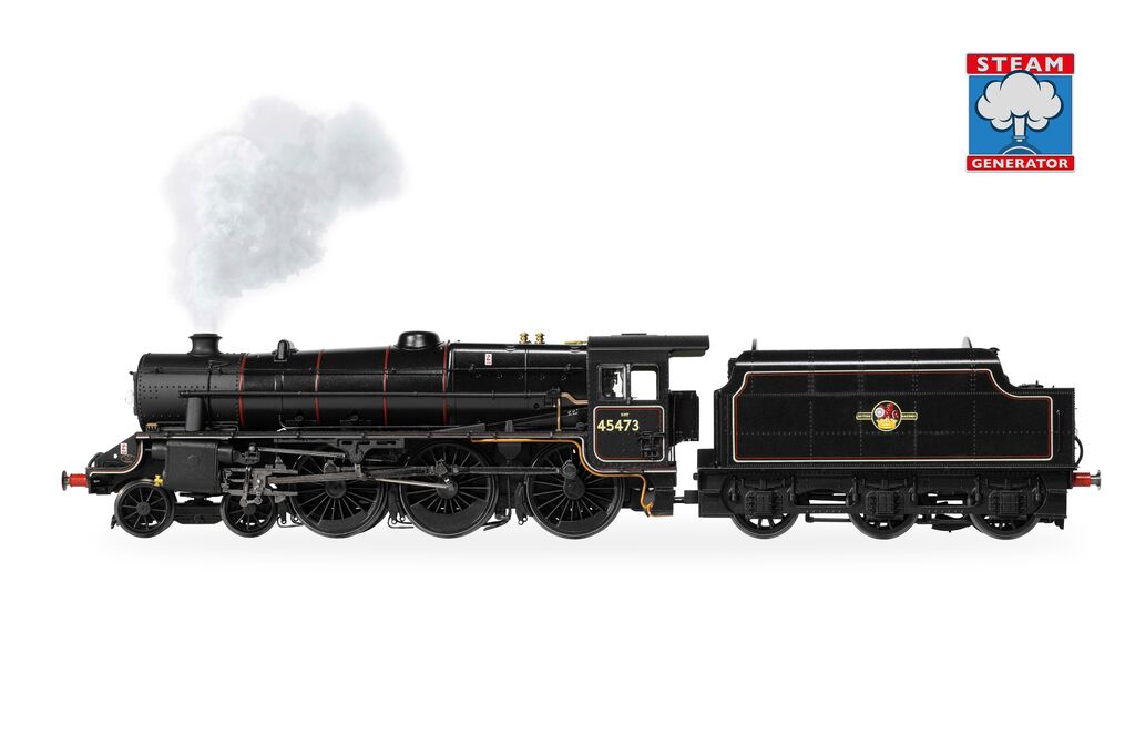 Hornby R30475SS Class 5MT ‘Black Five’ 4-6-0 BR Black Late Crest 45473 Steam Locomotive – DCC Sound & Smoke